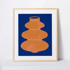 West Elm Kate Arends Framed Print - Cobalt Vase