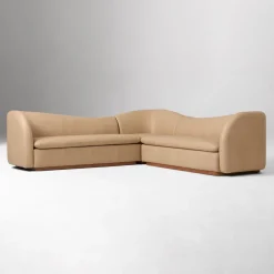 West Elm Kaufman Leather 3-Piece L-Shaped Sectional (105.5")