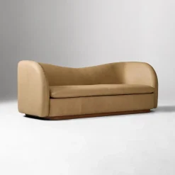 West Elm Kaufman Leather Sofa (76"–96")