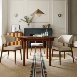 West Elm Keira Solid Wood Round Dining Table & Chairs Set