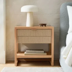 West Elm Kody Wood & Paper Cord Nightstand (24")