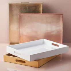 West Elm Lacquer Wood Trays (14" x 18")