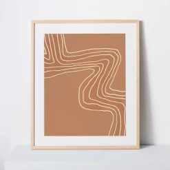West Elm Élan Byrd Framed Print - Terracotta Wave