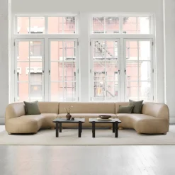 West Elm Laurent Leather 3-Piece U-Shaped Sectional (168.5")