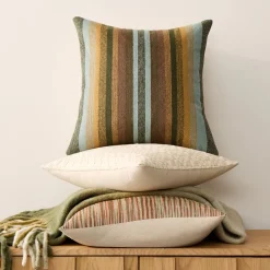 West Elm Layered Striated Stripe Pillow & Throw Set