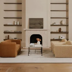 West Elm Leilani Botticino Marble Coffee Table (53")