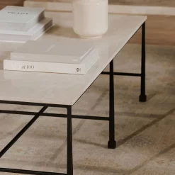 West Elm Leilani Botticino Marble Coffee Table (53")