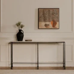 West Elm Leilani Botticino Marble Console Table (60")