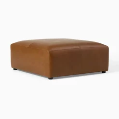 West Elm Leo Motion Leather Ottoman