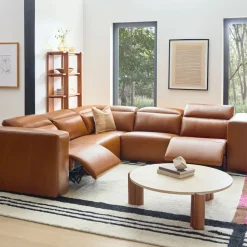 West Elm Leo Motion Reclining Leather 5-Piece L-Shaped Sectional (119")