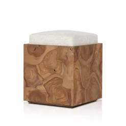 West Elm Leontine Outdoor Teak Stool (17")