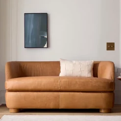 West Elm Leroy Leather Loveseat (60")