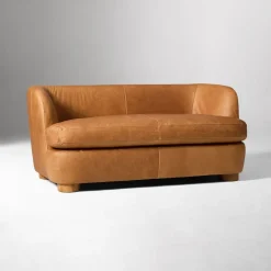 West Elm Leroy Leather Loveseat (60")