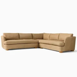 West Elm Leroy Leather 3-Piece L-Shaped Sectional (110.5")