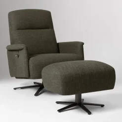 West Elm Levy Recliner & Ottoman Set