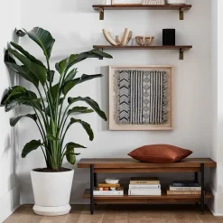 West Elm Linear Cool Walnut Wood Wall Shelves with Jordan Brackets