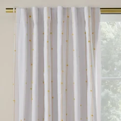 West Elm Linear Pom Pom Curtain w/ Blackout Liner