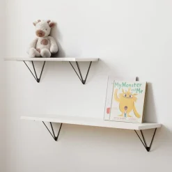 West Elm Linear Lacquer Wall Shelves with Prism Brackets