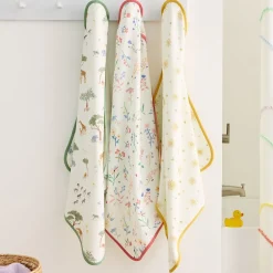 West Elm Little Gardener Nursery Bath Wrap & Wash Cloth Set