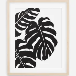 West Elm Living Pattern Framed Print - Monstera Deliciosa Trio