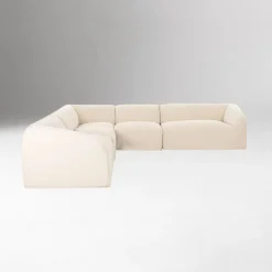 West Elm Lorenne Classic L-Modular Washable Slipcover Sectional (136")