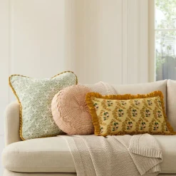 West Elm Lotus Ruffle Pillow Cover & Throw Set