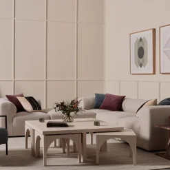 West Elm Lucille Coffee Table & Nesting Arch Stools (47")