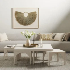 West Elm Lucille Coffee Table & Nesting Arch Stools (47")