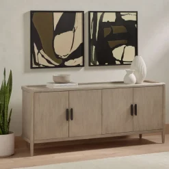 West Elm Mahogany Wood Buffet (75")