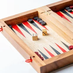 West Elm Mango Wood Backgammon Game Board