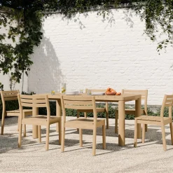 West Elm Mara Vista Outdoor Dining Table (67") & Dining Chairs Set