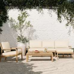 West Elm Mara Vista Outdoor 2-Piece Chaise Sectional (88"), Lounge Chair & Coffee Table (44") Set