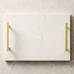 West Elm Marble & Brass Charcuterie Board