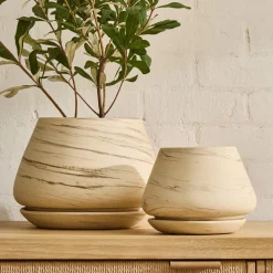 West Elm Marbled Ceramic Planter