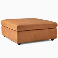 West Elm Marin Leather Ottoman