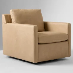 West Elm Marin Leather Swivel Chair