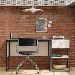 West Elm Marlowe Desk (42") & Small Storage Tower (18") Set