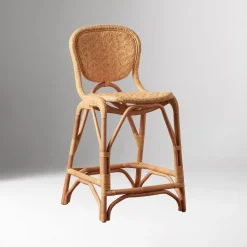 West Elm Maru Rattan Counter Stool