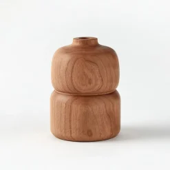 West Elm Melanie Abrantes Hardwood Bud Vase - Double