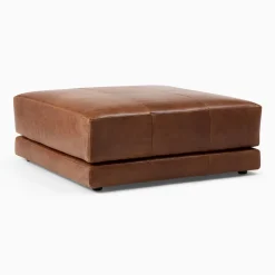 West Elm Melbourne Leather Ottoman