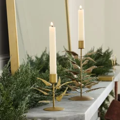 West Elm Metal Botanical Taper Holders