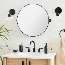 West Elm Metal Frame Pivot Round Wall Mirror - 24"