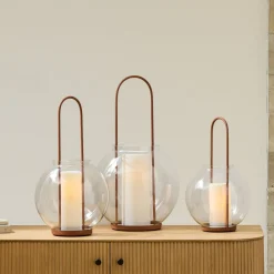 West Elm Metal & Glass Globe Lanterns