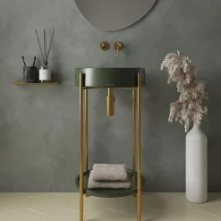 West Elm Miami Round Handmade Vessel Sink & Console