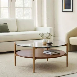 West Elm Mid-Century Art Display Round Coffee Table (–)