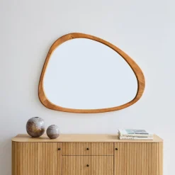 West Elm Mid-Century Asymmetrical Wood Wall Mirror