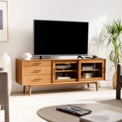 West Elm Mid-Century Glass Media Console (–)