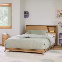 Kids West Elm Mid-Century Headboard Storage Platform Bed