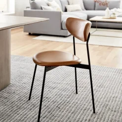 West Elm Mid-Century Modern Petal Leather Dining Chair