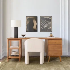 West Elm Mid-Century Modular Desk w/ File Cabinet & Shelves (70") - ADA